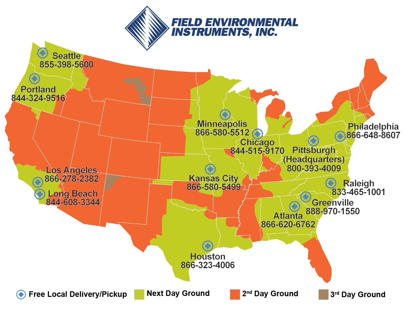 Field Environmental Instruments Locations